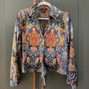 Rachel Zoe Multicolor Paisley Button Down Shirt